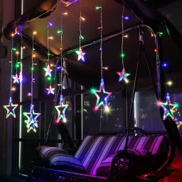 138 LEDs 2.5 m Multicolor Steady, Flickering Star Rice Lights-image-1