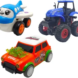 Unbreakable Four-Wheel Drive Friction Powered Diecast Toy Set-D87-44