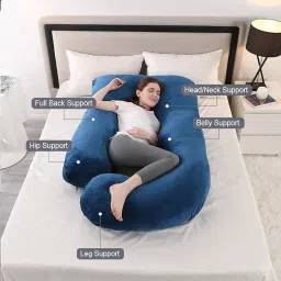 ultra soft j shaped Microfibre Solid Pregnancy Pillow Pack of 1-image-41