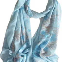 Solid Chiffon Women Blue Fancy Scarf, Scarf, Stole-image-11
