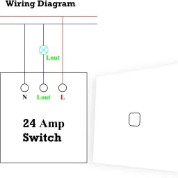 Howell 1 Gang Wi-Fi Smart 24 Amp Touch Switch Compatible With Alexa, Google & Siri Smart Switch image 3