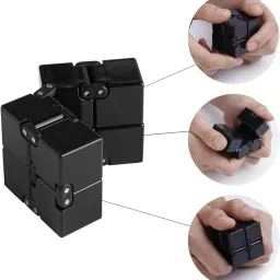 tru toys Infinity Cube Fidget Toy Stress & Anxiety Relief Handheld Relaxing Cube, Black image 4