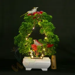 Artificial Bonsoi Tree with Sparrow for Living Room Decor with LED Light Bonsai Wild Artificial Plantwith Pot-27