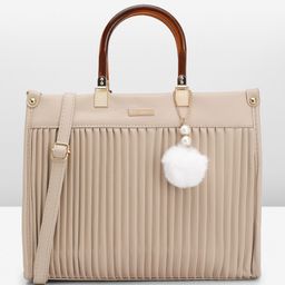 Mast & Harbour Structured Self Striped Handheld Bag-image-66