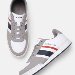 U.S. Polo Assn. Men ROGER Colourblocked Brand Logo Patterned Sneakers-10