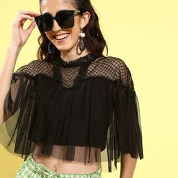 KASSUALLY Women Stylish Black Sleek Top-image-61