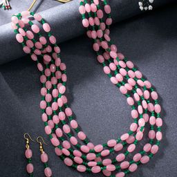 Peora Gold-Plated Artificial Beads Layered Jewellery Set-image-28