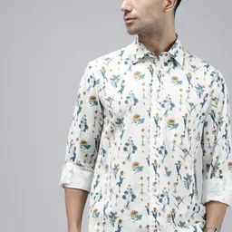 ColorPlus Pure Cotton Tailored Fit Floral Printed Casual Shirt-picture-37
