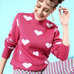 Mast & Harbour Women Pink & White Printed Pullover-image-20