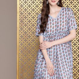 House of Pataudi V-Neck Floral Printed Jashn Kurta-picture-36