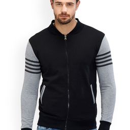 Maniac Men Black & Grey Solid Bomber-image-64