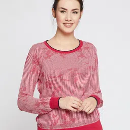 RARE Women Red & White Striped Pullover-image-114