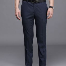 Raymond Men tDark Blue Slim Fit Formal Trousers-image-10