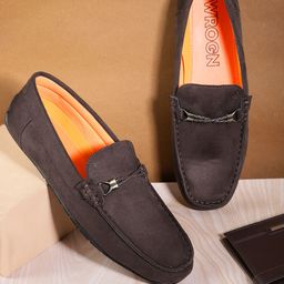 WROGN Men Square-Toe Driving Shoes with Horse Bit Detail-picture-33