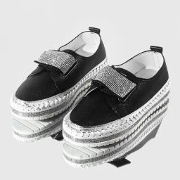 The White Pole Women's Black Casual Loafers-image-56