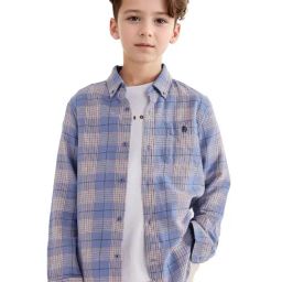 Rare Ones Boys Blue Cotton Checks Shirt-picture-1