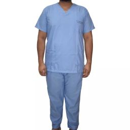 UniforMD Cotton Polyester Blend Plain Type Blue Scrub Suit for Hospitals & Clinics Size XXL, SS01PCL-image-60