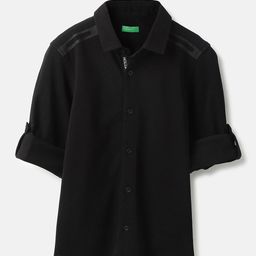 United Colors of Benetton Boys Spread Collar Solid Cotton Casual Shirt-picture-16