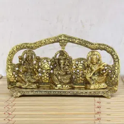 eCraftIndia Golden Laxmi Ganesha Saraswati Shining Religious Decorative Showpiece-image-71