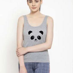 Friskers Grey Printed Camisole-image-4