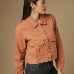 Campus Sutra Brown Regular Fit Jacket-image-79