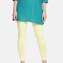 Dollar Missy Lemon Yellow Cotton Leggings-picture-17