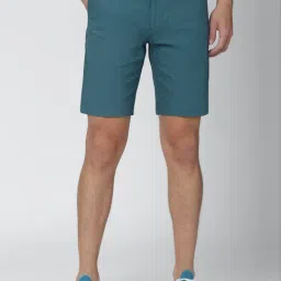 Peter England Blue Cotton Regular Fit Shorts-picture-24