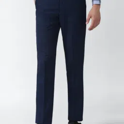 Van Heusen Navy Regular Fit Trousers-picture-29