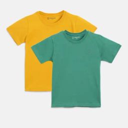 Campana Boys Luis Short Sleeve Round Neck T-Shirt - Pack of 2 - Yellow & Green-image-45