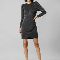 Only Grey Glitter A Line Dress-image-80