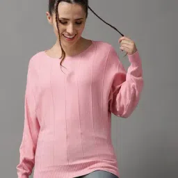 SHOWOFF Pink Regular Pullover-21