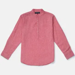Gini & Jony Kids Red Cotton Striped Full Sleeves Shirt-image-54