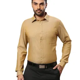 Raymond Khaki Cotton Slim Fit Shirt-image-33