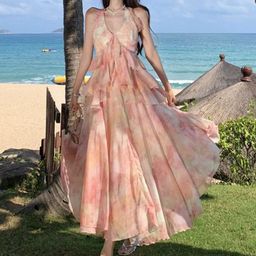 LULU & SKY Women Tie and Dye Dyed Layered Fit & Flare Dress-image-85