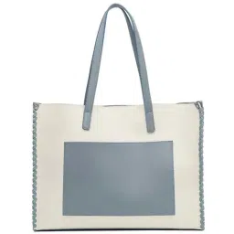 Miraggio White & Blue Solid Large Tote Handbag-36