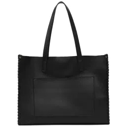 Miraggio Black Solid Large Tote Handbag-42