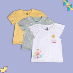 MINIKLUB Multi New Born And Baby Girls Short Sleeve Front Open Vest-image-80