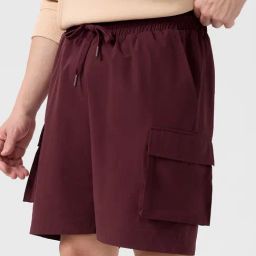 The Souled Store Maroon Regular Fit Cargo Shorts-picture-22