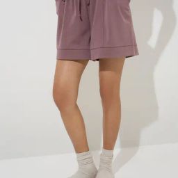 Wunderlove by Westside Dark Mauve High-Rise Shorts-picture-21