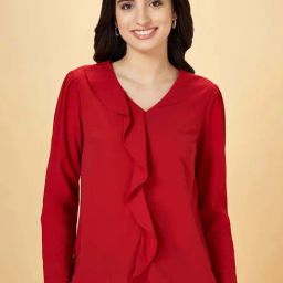 Annabelle by Pantaloons Red Regular Fit Top-image-32