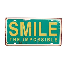 eazy wagon Green & Yellow Smile the Impossible Printed Wall Sign-picture-33