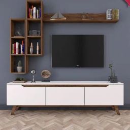 Spyder Craft White Engineered Wood Tv Unit with Stand with Wall Shelf-picture-21