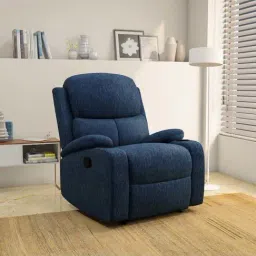 Nilkamal Matt 1 Seater Fabric Manual Recliner (Blue)-image-59