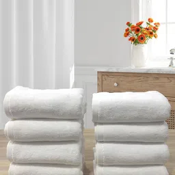 LABHAM White 8 Pieces 700 GSM Pure Cotton Hand Towel-25