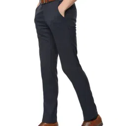 Van Heusen Navy Flat Front Trousers image 3