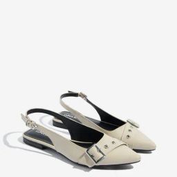 LUNA BLU by Westside Ivory Slingback Mules-38
