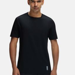 Jockey Men Black Solid Round Neck T-shirt-image-90