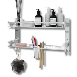 GLOXY Unisex Silver-Toned Solid Stainless Steel Bath Accessories Set-picture-48