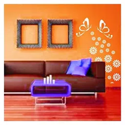 Kayra Decor Flower and Butterfly 16x24 Inch Wall Design Stencil Painting KHSNT209-image-31