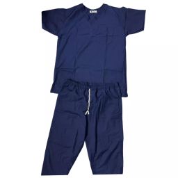 UniforMD Cotton Polyester Blend Plain Type Navy Blue Scrub Suit for Hospitals & Clinics Size XXL, SS01HB-image-67